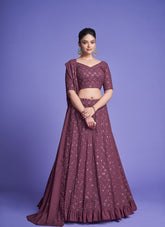 Magnificent Rose Wood Colour Lehenga Choli
